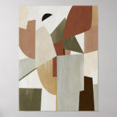 水彩画ポスター抽象芸術幾何モダン画 ポスター (正面)