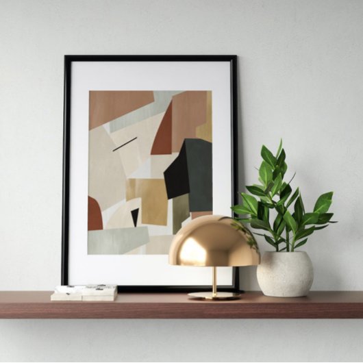 水彩画ポスター抽象芸術幾何モダン画 ポスター