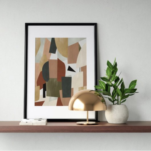 水彩画ポスター抽象芸術幾何モダン画 ポスター