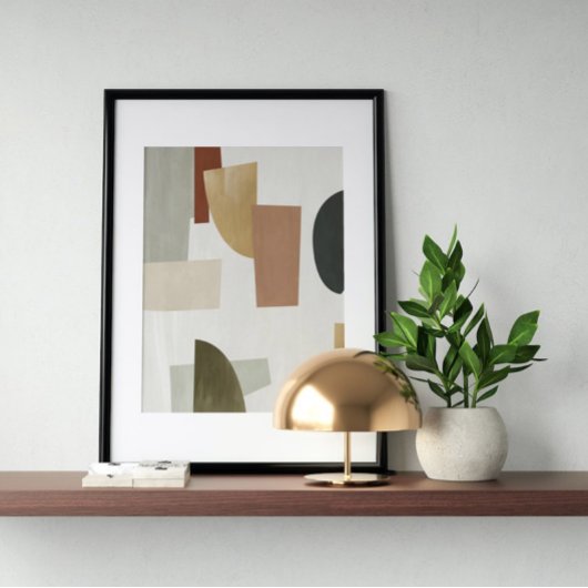 水彩画ポスター抽象芸術幾何モダン画 ポスター