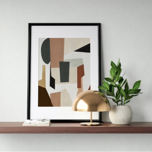 水彩画ポスター抽象芸術幾何モダン画 ポスター