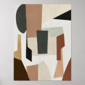 水彩画ポスター抽象芸術幾何モダン画 ポスター (正面)