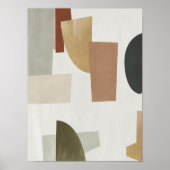 水彩画ポスター抽象芸術幾何モダン画 ポスター (正面)