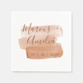 水彩画モダン筆ミニマル紙 スタンダードカクテルナプキン (正面)