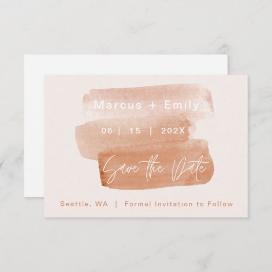 水彩画モダン筆ミニマル セーブザデート (正面/裏面)