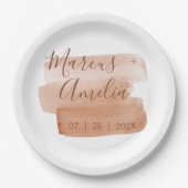 水彩画モダン筆ミニマル ペーパープレート (正面)