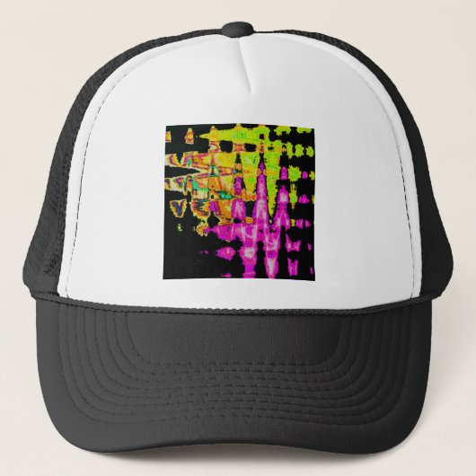 水彩画ユニーク像：紫、黒、ライム キャップ (正面)