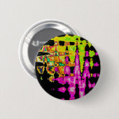 水彩画ユニーク像：紫、黒、ライム 缶バッジ (正面&裏面)