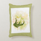 水彩画ユリ12x16inの枕 アクセントクッション (正面(垂直))
