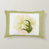 水彩画ユリ12x16inの枕 アクセントクッション (裏面)