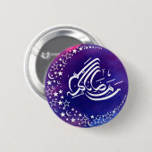 水彩画ラマダンカレムアラビア書道 缶バッジ (正面&裏面)