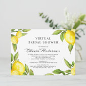 水彩画レモンのバーチャルブライダルシャワーバイメール 招待状 (スタンド正面)