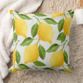 水彩画レモンパターン クッション (ブランケット)