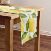 水彩画レモンパターン ショートテーブルランナー (インサイチュ)