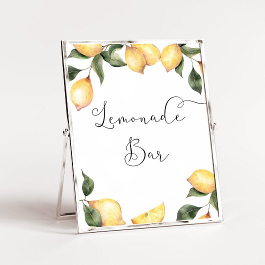 水彩画レモンレモネードバー ポスター