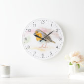 水彩画ロビン-数を用いる柱時計 ラージ壁時計 (ホーム)