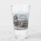 水彩画ローマ、イタリア タンブラーグラス (裏面)
