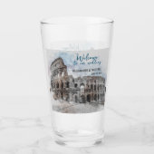 水彩画ローマ、イタリア タンブラーグラス (正面)