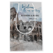 水彩画ローマ、イタリア ミディアムペーパーバッグ (正面)