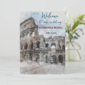 水彩画ローマ、イタリア 招待状 (スタンド正面)