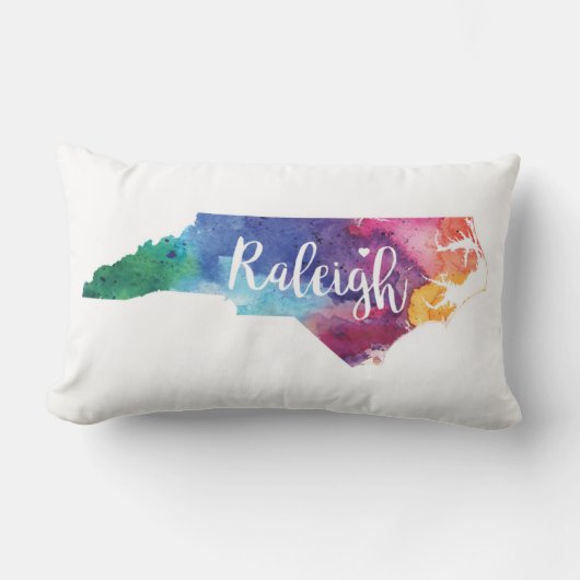 水彩画ローリー、ノースカロライナ ランバークッション (正面)