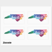 水彩画ローリー、ノースカロライナ 長方形シール (シート)