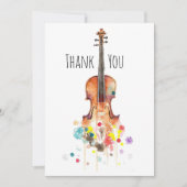 水彩画ヴァイオリンデジタルアート サンキューカード (正面)