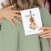 水彩画ヴァイオリンデジタルアート サンキューカード