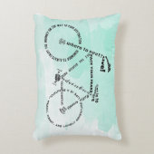 水彩画上の旅行の単語の芸術の自転車を楽しんで下さい アクセントクッション (正面(垂直))