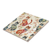 水彩画中国の型の猫 タイル (側面)