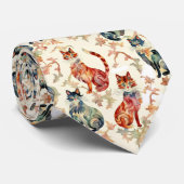 水彩画中国の型の猫 ネクタイ (ロール)