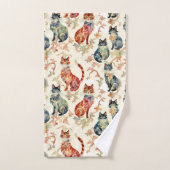 水彩画中国の型の猫 バスタオルセット (ハンドタオル)