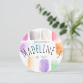 水彩画像パーティー誕生日カラフル抽象芸術  サンキューカード (スタンド正面)