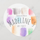 水彩画像パーティー誕生日カラフル抽象芸術  サンキューカード (正面/裏面)