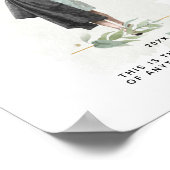 水彩画卒業ガール感動的引用文 ポスター (角)