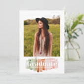 水彩画卒業フォト招待状 招待状 (スタンド正面)