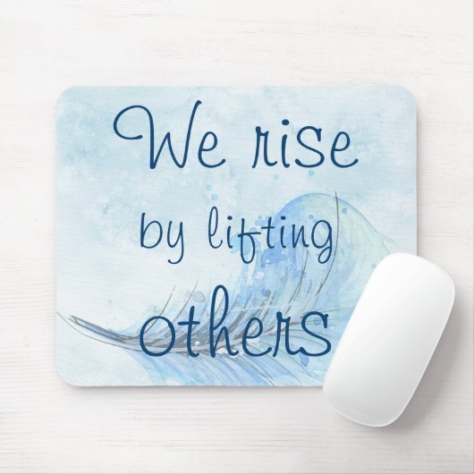 水彩画及びタイポグラフィ私達は他を持ち上げることによって立上がります マウスパッド (マウス)