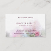 水彩画及び油のアートワークのテンプレートのエレガントなバラ 名刺 (裏面)