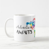 水彩画図解入りの、写真付きのなModa著私の世界 コーヒーマグカップ (左)