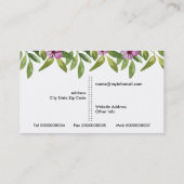 水彩画地手書き書道フローラ 名刺 (裏面)