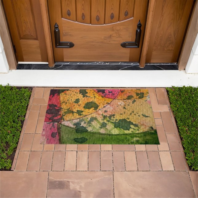 水彩画墨画表現主義抽象芸術 ドアマット (室外)