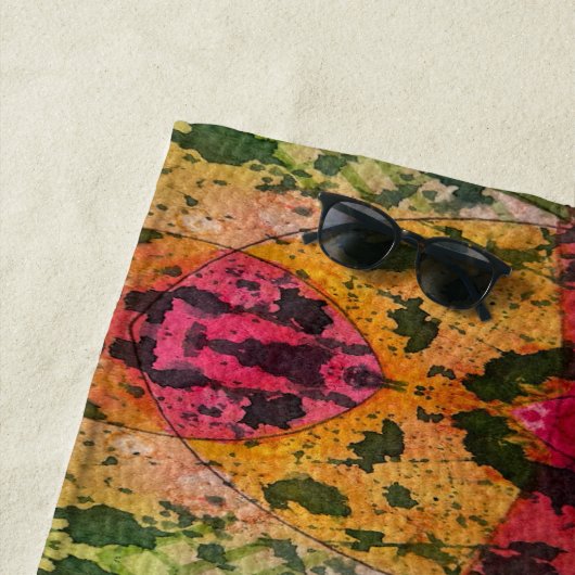 水彩画墨画表現主義抽象芸術 ビーチタオル (インサイチュ)