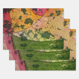 水彩画墨画表現主義抽象芸術 ラッピングペーパーシート