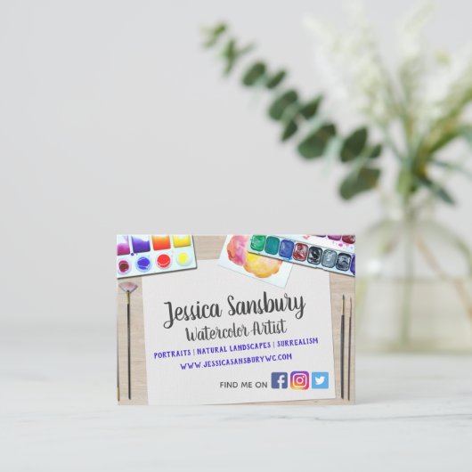 水彩画家向け 名刺 (スタンド正面)