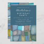 水彩画家誕生日パーティーカスタム 招待状 (正面/裏面)