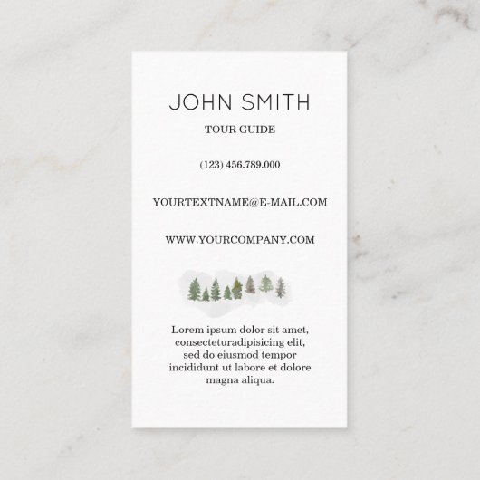 水彩画山の名刺 名刺 (裏面)