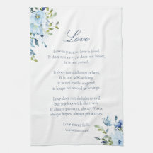 水彩画愛は忍耐強く青く白い台所です