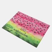 水彩画愛スイカのハート ドアマット (アングル)