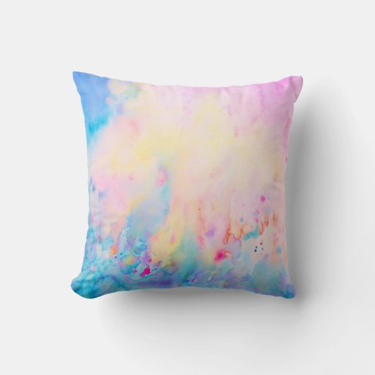 水彩画抽象的なパターン枕 クッション (正面)