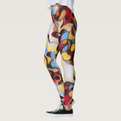 水彩画抽象芸術デジタルアート レギンス (左)